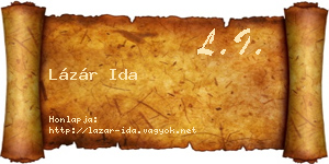 Lázár Ida névjegykártya